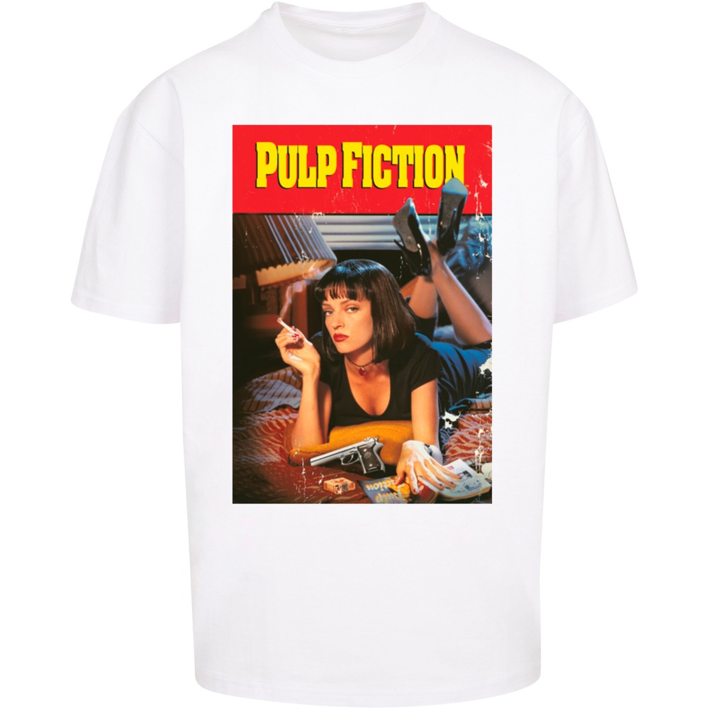 Merchcode Pulp Fiction - Poster Oversize Tshirt Homme - Blanc